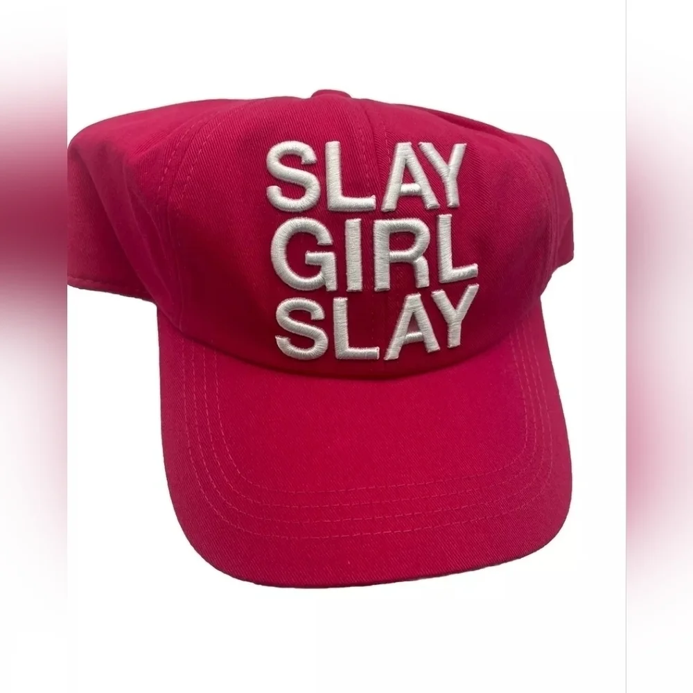 SLAY GIRL SLAY SNAPBACK HAT One Size BRIGHT PINK!
